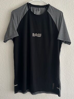 RAWGEAR Men’s Black and Grey Short Sleeve Shirt